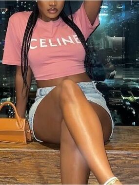 Celine Cropped Tee, Tags not included